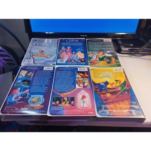 Disney Classic Animated Films Lot of 6 Clamshell VHS - Black Diamond - Picture 2 of 7